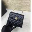 Imitazione Mini pochette con manico con catena nera AP2945