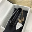 Imitazione Portafoglio WOC in pelle di agnello nero AP3297