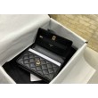 Imitazione Portafoglio WOC in pelle di agnello nero AP3297