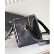 Imitazione YSL Saint Laurent Lyia Duffle In Pelle Di Agnello Trapuntata Nero