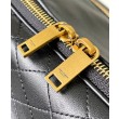 Imitazione YSL Saint Laurent Lyia Duffle In Pelle Di Agnello Trapuntata Nero