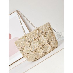 Maxi Shopping Raffia Coco Beach Borse Replica AS4576 Beige
