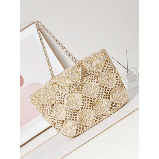 Maxi Shopping Raffia Coco Beach Borse Replica AS4576 Beige