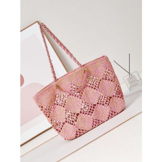 Maxi Shopping Raffia Coco Beach Borsa AS4576 Rosa