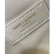 Pochette YSL Saint Laurent Gaby con cerniera in pelle di agnello trapuntata color crema