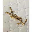 Pochette YSL Saint Laurent Gaby con cerniera in pelle di agnello trapuntata color crema