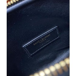 Pochette YSL Saint Laurent Gaby con cerniera in pelle di agnello trapuntata nera