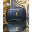 Pochette YSL Saint Laurent Gaby con cerniera in pelle di agnello trapuntata nera