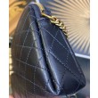 Pochette YSL Saint Laurent Gaby con cerniera in pelle di agnello trapuntata nera
