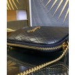 Pochette YSL Saint Laurent Gaby con cerniera in pelle di agnello trapuntata nera