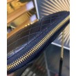 Pochette YSL Saint Laurent Gaby con cerniera in pelle di agnello trapuntata nera