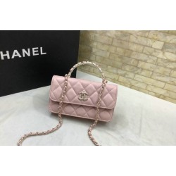 Porta cellulare con patta e catena rosa AP3575