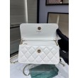 Portafoglio con catena in pelle di agnello AP3071 Bianco