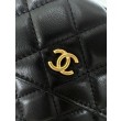 Portafoglio con catena in pelle di agnello AP3071 Nero