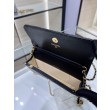 Portafoglio con catena in pelle di agnello AP3071 Nero