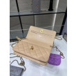 Portafoglio con catena WOC in pelle di agnello AP1450 Beige
