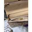 Portafoglio con catena WOC in pelle di agnello AP1450 Beige
