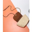 YSL Saint Laurent Mini Manon In Rafia E Pelle Conciata Al Vegetale Invecchiata Caffè