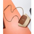 YSL Saint Laurent Mini Manon In Rafia E Pelle Conciata Al Vegetale Invecchiata Caffè