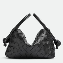 Borsa Replica 1:1 a tracolla Bottega Veneta Piccolo Loop agnello intrecciata nera