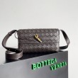 Borsa a tracolla Mini Andiamo Bottega Veneta agnello intrecciata fondente