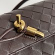 Borsa a tracolla Mini Andiamo Bottega Veneta agnello intrecciata fondente