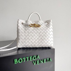 Borse Imitazioni Andiamo piccola di Bottega Veneta agnello intrecciata bianca