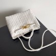 Borse Imitazioni Andiamo piccola di Bottega Veneta agnello intrecciata bianca
