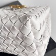 Borse Imitazioni Andiamo piccola di Bottega Veneta agnello intrecciata bianca