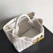 Borse Imitazioni Andiamo piccola di Bottega Veneta agnello intrecciata bianca