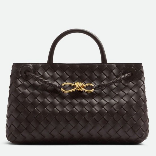 Borsa Bottega Veneta Andiamo piccola East/West agnello intrecciata fondente