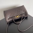 Borsa Bottega Veneta Andiamo piccola East/West agnello intrecciata fondente