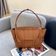 Borsa Bottega Veneta Arco Media Vitello Intrecciato Caramello