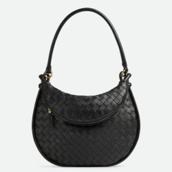 Borsa Replica 1:1 Bottega Veneta Gemelli Media Agnello Intrecciato Nera