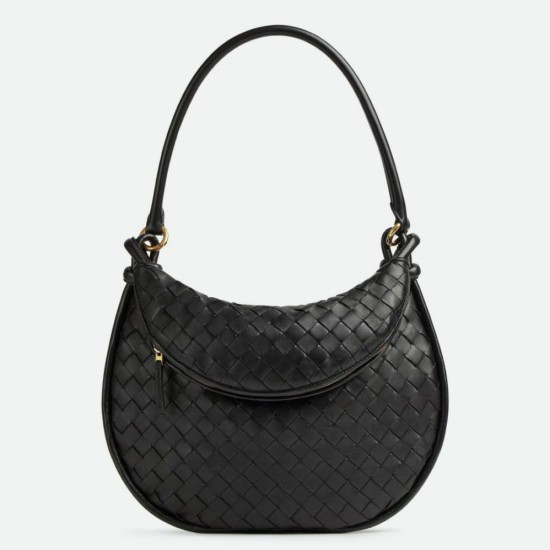 Borsa Replica 1:1 Bottega Veneta Gemelli Media Agnello Intrecciato Nera