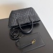 Borse Replica Bottega Veneta Mini Cabat agnello intrecciata nera