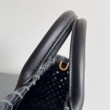 Borse Replica Bottega Veneta Mini Cabat agnello intrecciata nera