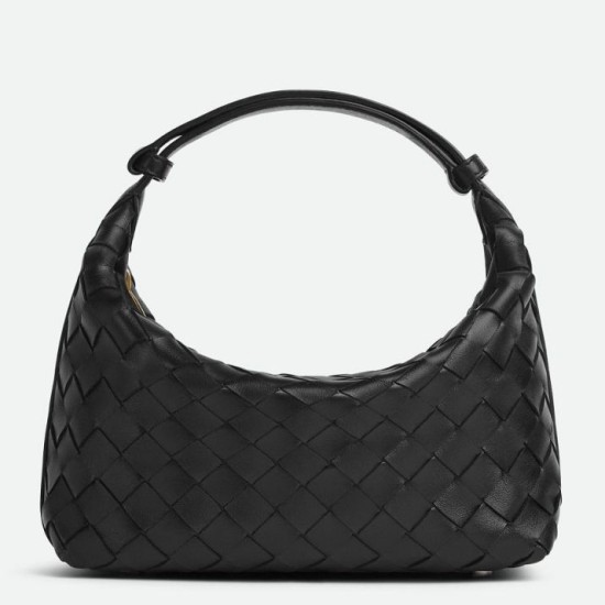 Bora Pari all'originale replica Bottega Veneta Mini Wallace vitello intrecciata nera