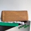 Qualità superiore replica Cabat media Bottega Veneta agnello intrecciata color caramello