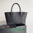 Imitazioni borse griffate Cabat media Bottega Veneta agnello intrecciata nera