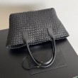 Imitazioni borse griffate Cabat media Bottega Veneta agnello intrecciata nera