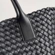 Imitazioni borse griffate Cabat media Bottega Veneta agnello intrecciata nera