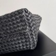 Imitazioni borse griffate Cabat media Bottega Veneta agnello intrecciata nera