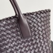 Borsa Cabat media Bottega Veneta Intrecciato fondente agnello