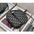 Borsa Dior Bobby East-West tela Dior Oblique blu