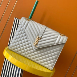 Borse Replica grande Saint Laurent Envelope matelassé bianca