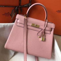 Qualità superiore replica Hermes Kelly 28cm Retourne rosa Clemence