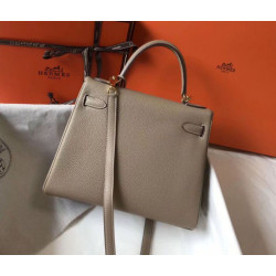 Borse Replica Hermes Kelly 28cm Retourne Tourterelle Clemence