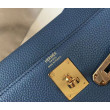 Borsa Hermes Kelly 32cm Retourne blu agata Clemence Borsa Hermes Kelly 32cm Retourne blu agata Clemence