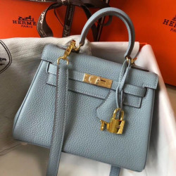 Borsa Hermes Mini Kelly 20cm blu Lin Clemence